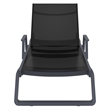 Compamia Tropic Arm Sling Chaise Lounge Dark Gray Frame Black Sling