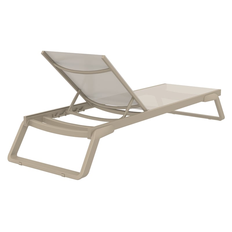 Compamia Tropic Arm Sling Chaise Lounge Taupe Frame Taupe Sling