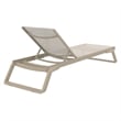 Compamia Tropic Arm Sling Chaise Lounge Taupe Frame Taupe Sling