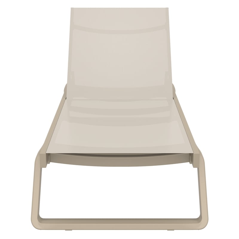 Compamia Tropic Arm Sling Chaise Lounge Taupe Frame Taupe Sling