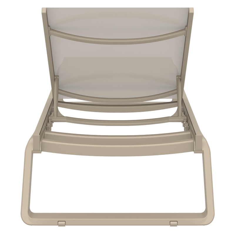 Compamia Tropic Arm Sling Chaise Lounge Taupe Frame Taupe Sling