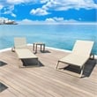 Compamia Tropic Arm Sling Chaise Lounge Taupe Frame Taupe Sling