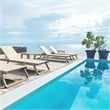 Compamia Tropic Arm Sling Chaise Lounge Taupe Frame Taupe Sling