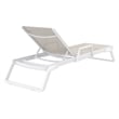 Compamia Tropic Arm Sling Chaise Lounge White Frame Taupe Sling