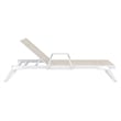 Compamia Tropic Arm Sling Chaise Lounge White Frame Taupe Sling