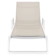 Compamia Tropic Arm Sling Chaise Lounge White Frame Taupe Sling