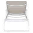 Compamia Tropic Arm Sling Chaise Lounge White Frame Taupe Sling