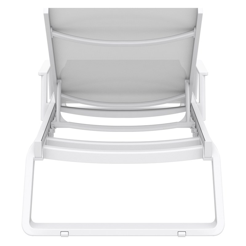 Compamia Tropic Arm Sling Chaise Lounge White Frame White Sling