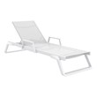 Compamia Tropic Arm Sling Chaise Lounge White Frame White Sling