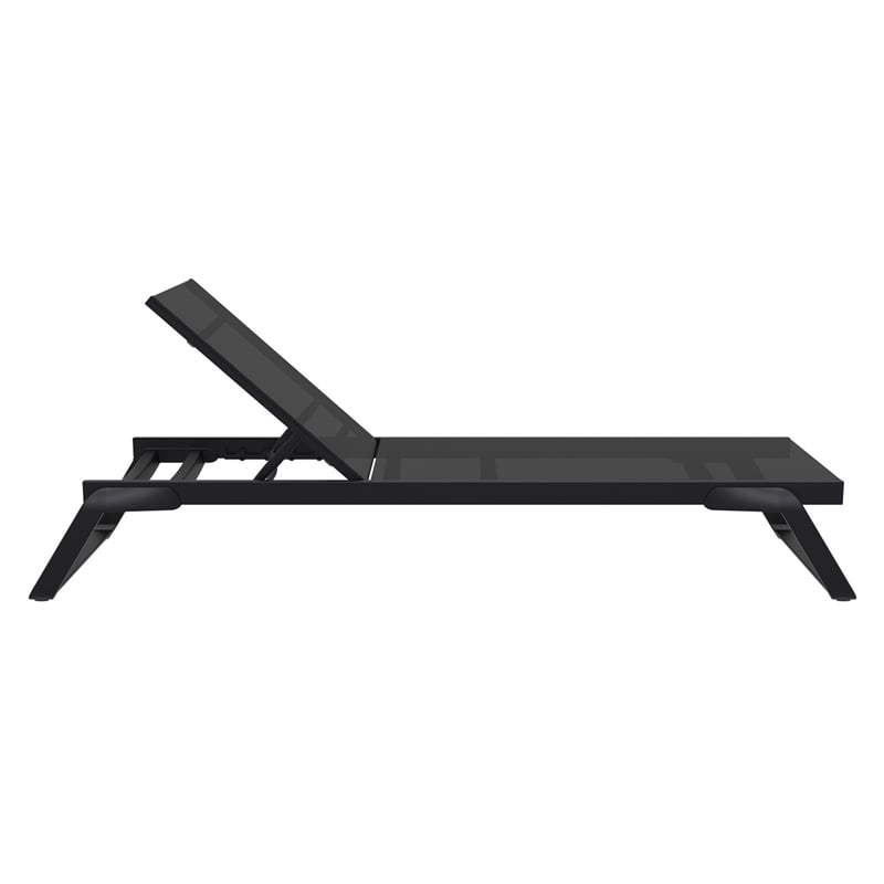 Compamia Tropic Sling Chaise Lounge Black Frame Black Sling