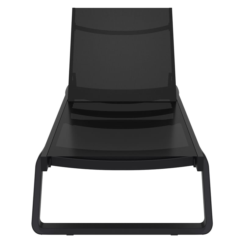 Compamia Tropic Sling Chaise Lounge Black Frame Black Sling