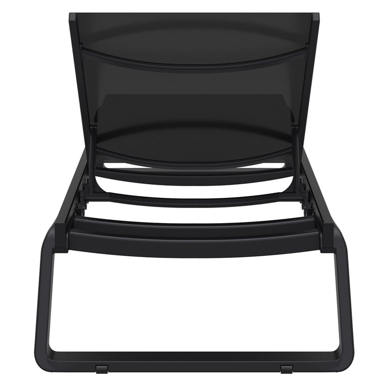 Compamia Tropic Sling Chaise Lounge Black Frame Black Sling