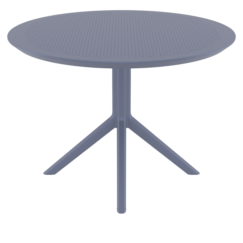 Compamia Sky 42 inch Round Dining Table Dark Gray
