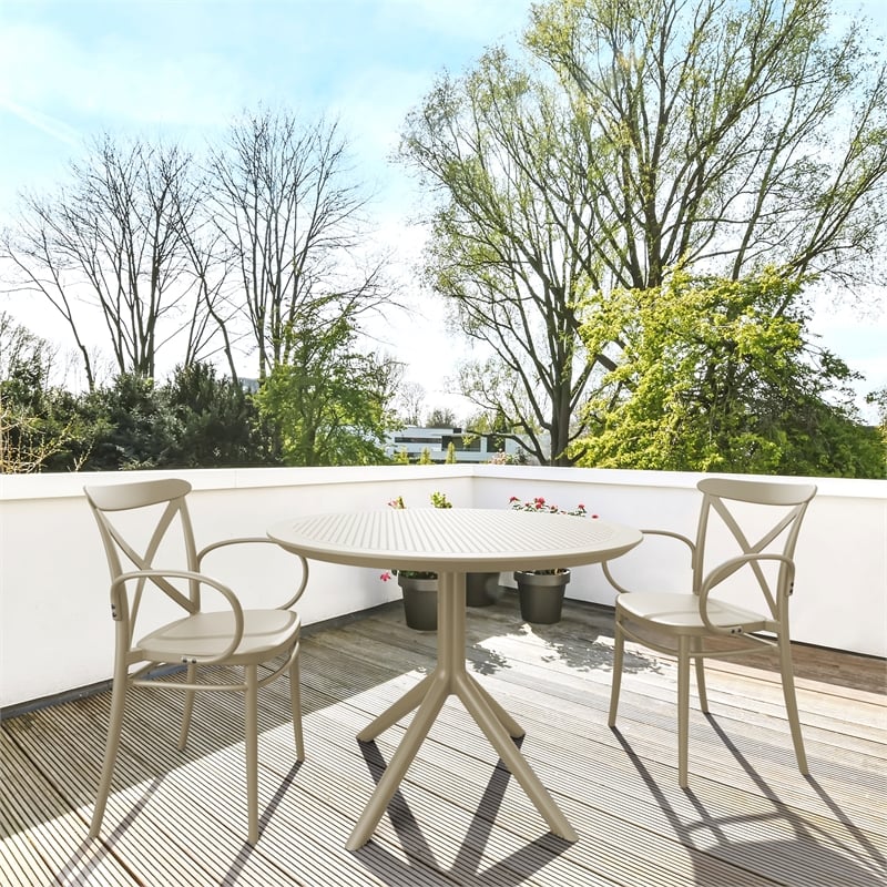 Compamia Sky 42 inch Round Dining Table Taupe