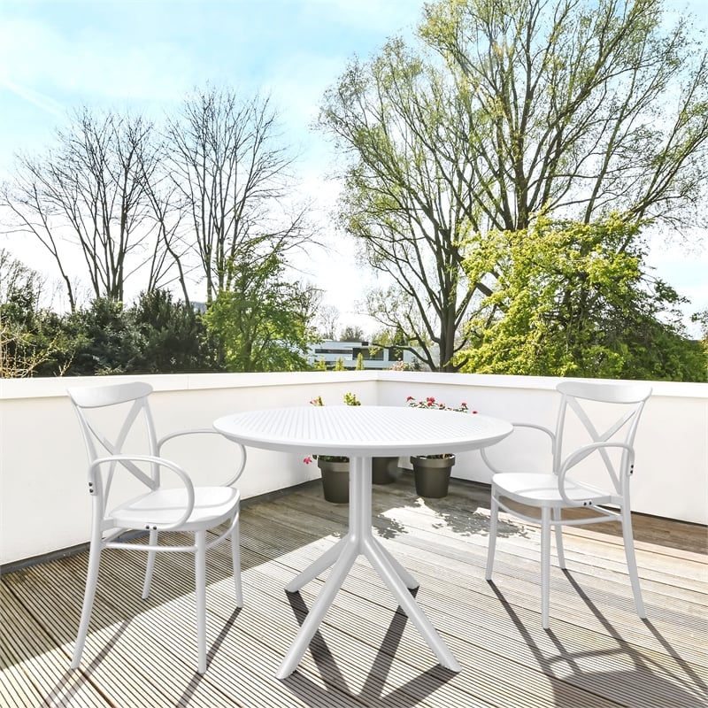 Compamia Sky 42 inch Round Dining Table White