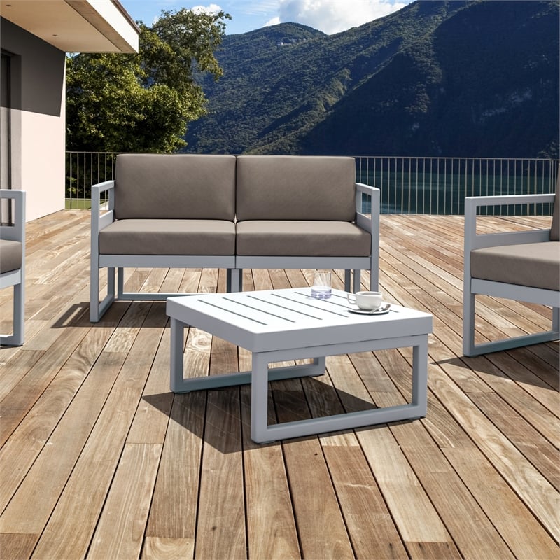 Compamia Mykonos Square Coffee Table Silver