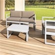 Compamia Mykonos Square Coffee Table Silver