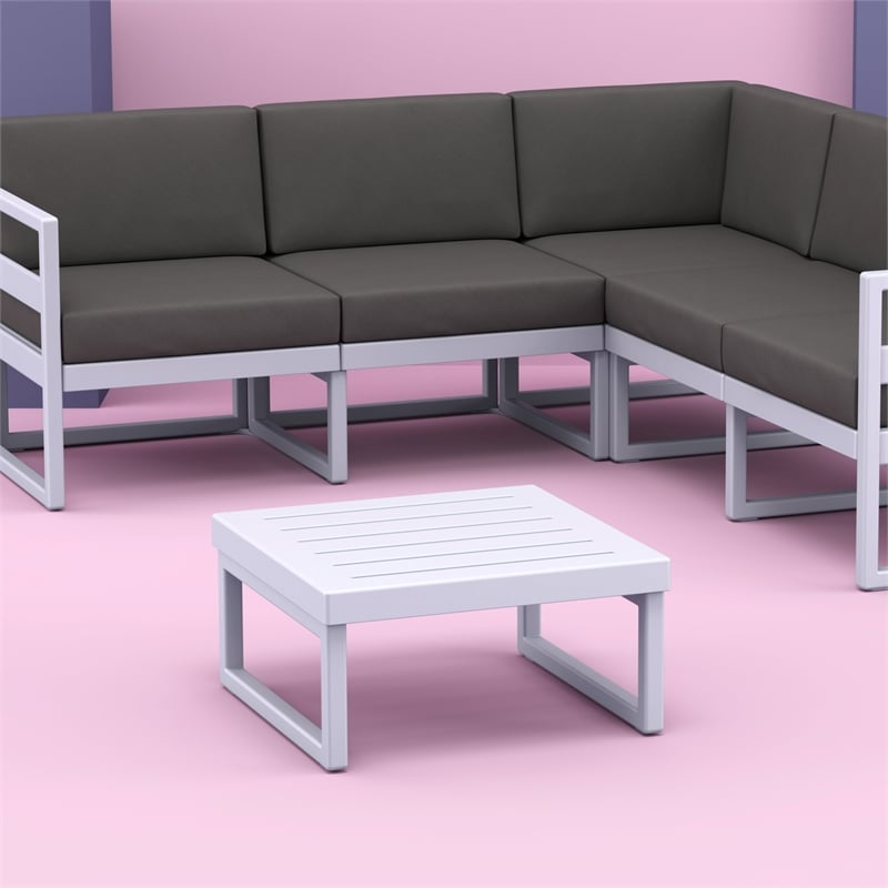 Compamia Mykonos Square Coffee Table Silver