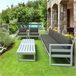 Compamia Mykonos Rectangle Lounge Table Silver