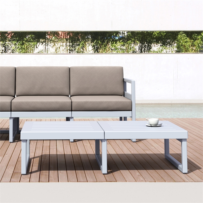 Compamia Mykonos Rectangle Lounge Table Silver