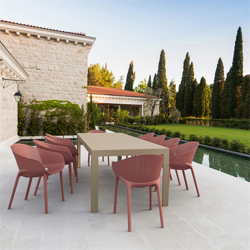Compamia Sky Pro Stacking Dining Chair Marsala