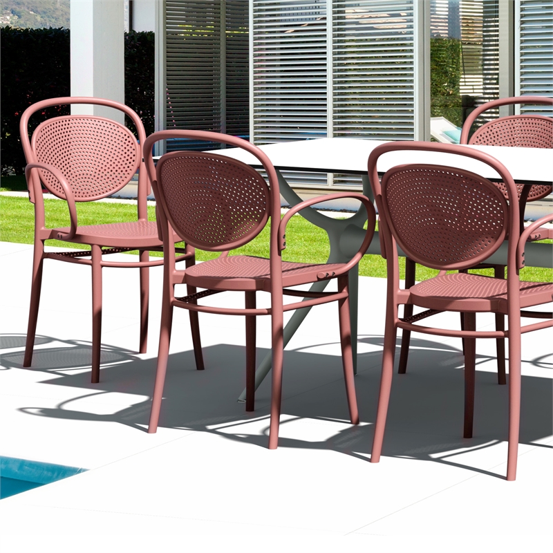 Compamia Marcel XL Resin Outdoor Arm Chair Marsala