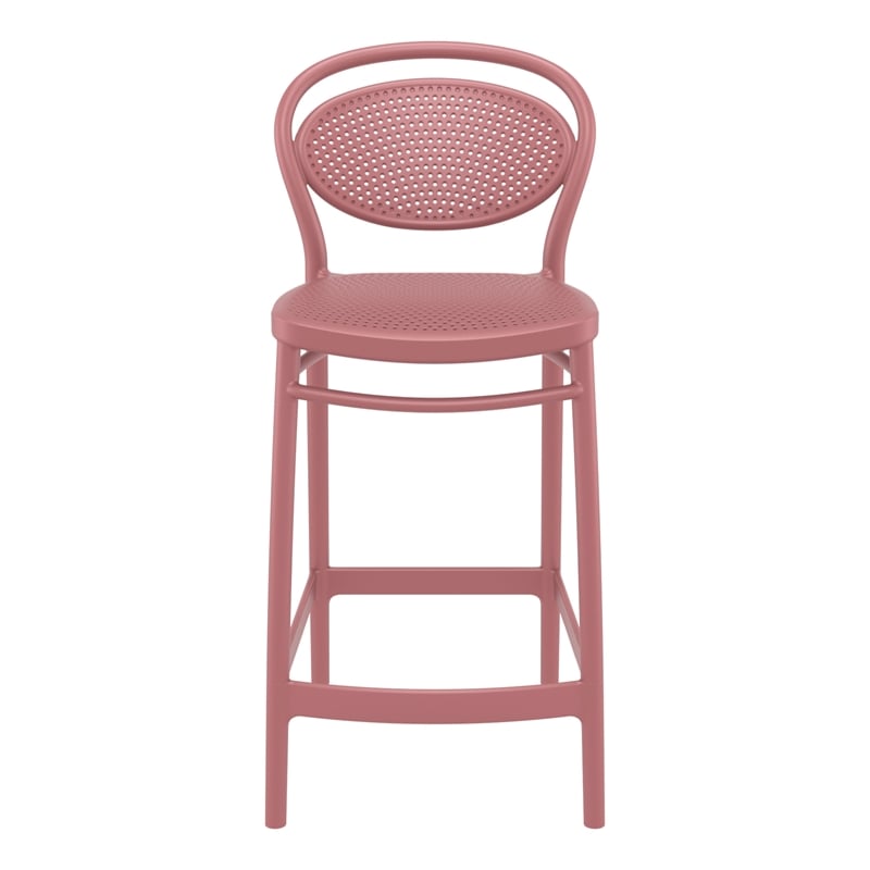 Compamia Marcel Resin Indoor Outdoor Counter Stool in Marsala finish