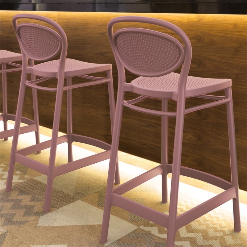 Compamia Marcel Resin Indoor Outdoor Counter Stool in Marsala finish