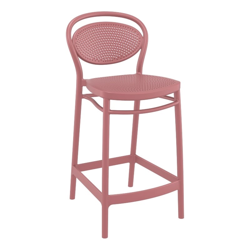 Compamia Marcel Resin Indoor Outdoor Counter Stool in Marsala finish