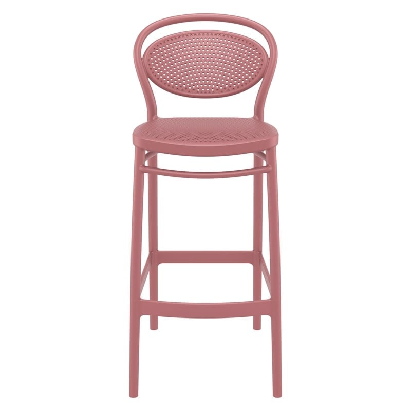 Compamia Marcel Resin Indoor Outdoor Bar Stool in Marsala finish