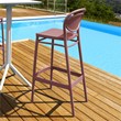 Compamia Marcel Resin Indoor Outdoor Bar Stool in Marsala finish
