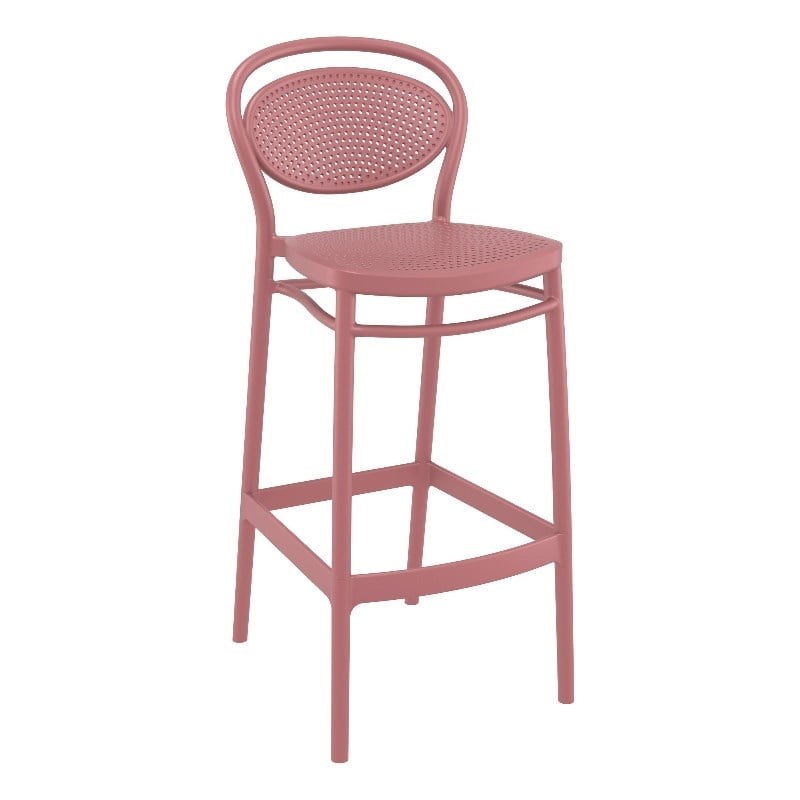 Compamia Marcel Resin Indoor Outdoor Bar Stool in Marsala finish