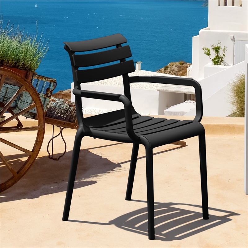 Compamia Paris Resin Outdoor Arm Chair Black