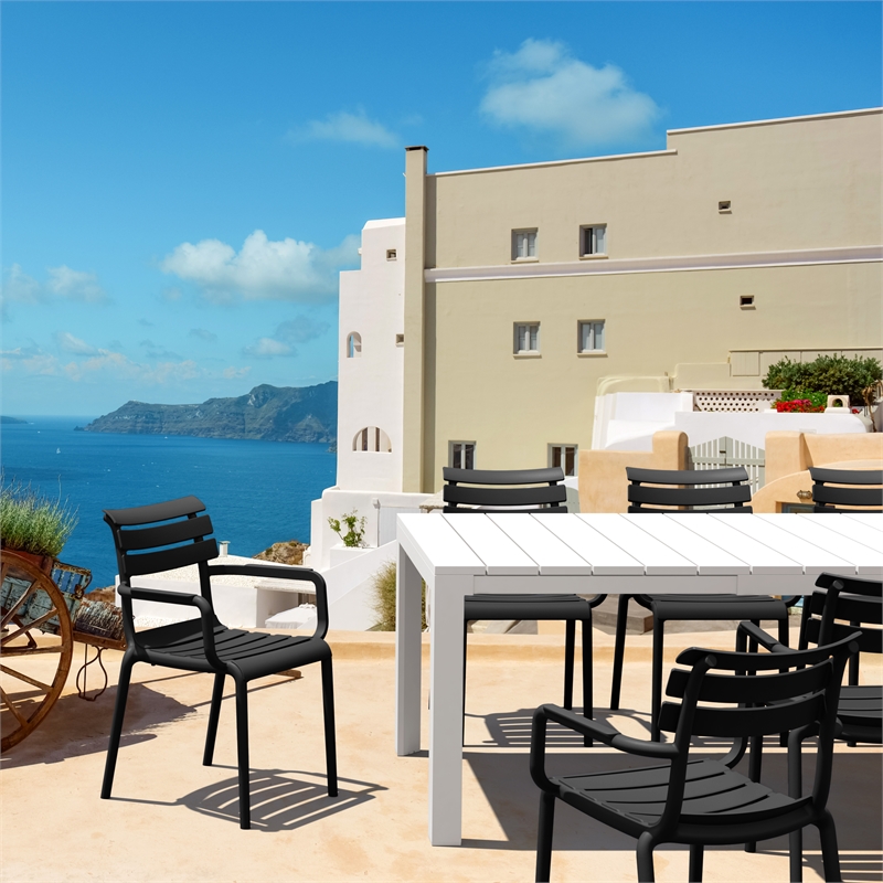 Compamia Paris Resin Outdoor Arm Chair Black