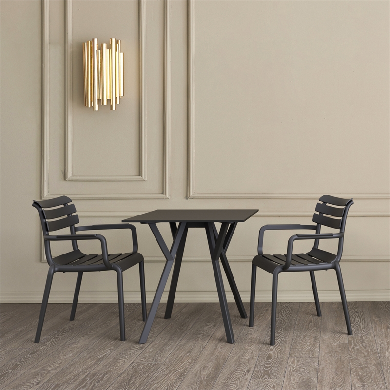 Compamia Paris Resin Outdoor Arm Chair Black