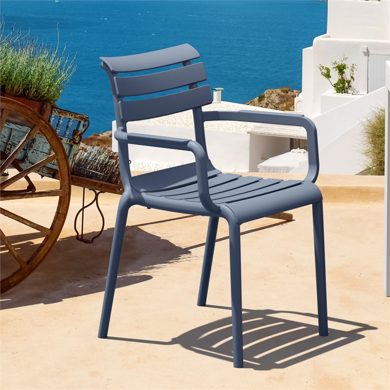 Compamia Paris Resin Outdoor Arm Chair Dark Gray