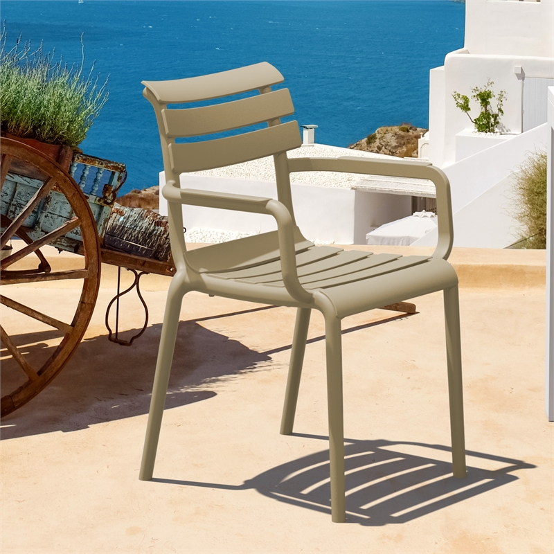 Compamia Paris Resin Outdoor Arm Chair Taupe