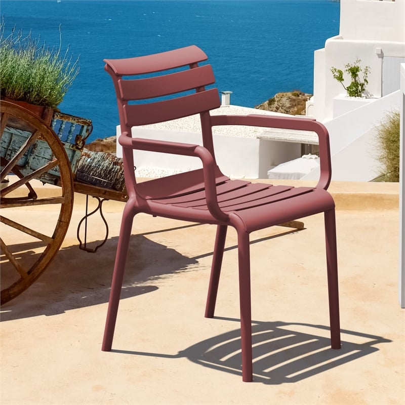Compamia Paris Resin Outdoor Arm Chair in Marsala finish
