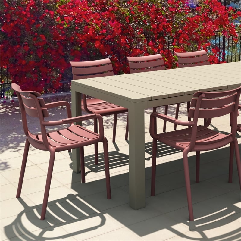 Compamia Paris Resin Outdoor Arm Chair in Marsala finish