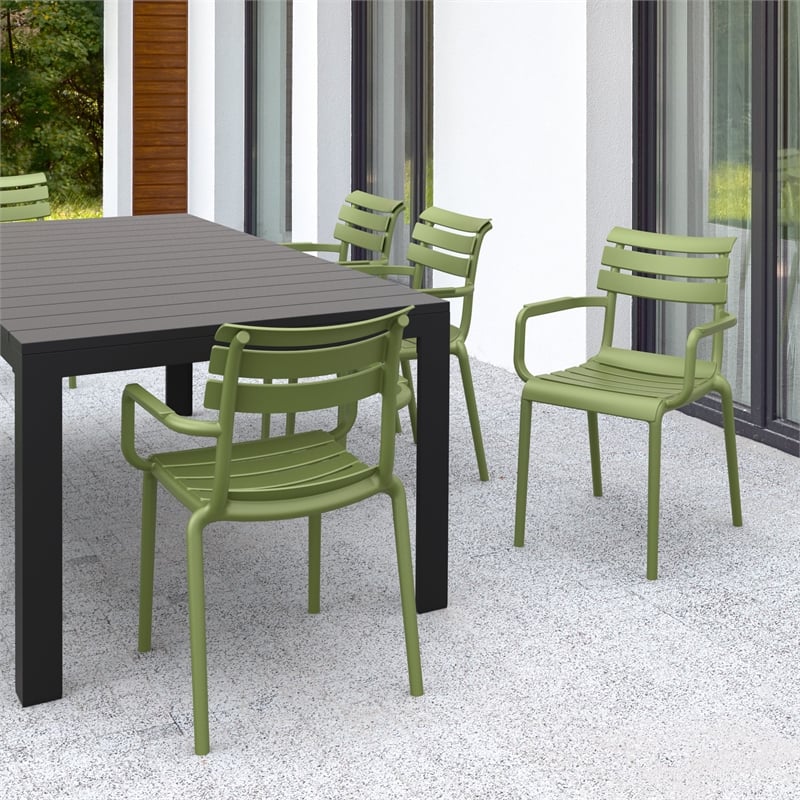 Compamia Paris Resin Outdoor Arm Chair Olive Green