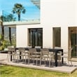 Compamia Paris Extendable Dining Set 11 Piece Black-Taupe