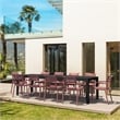 Compamia Paris Extendable Dining Set 11 Piece Black-Marsala