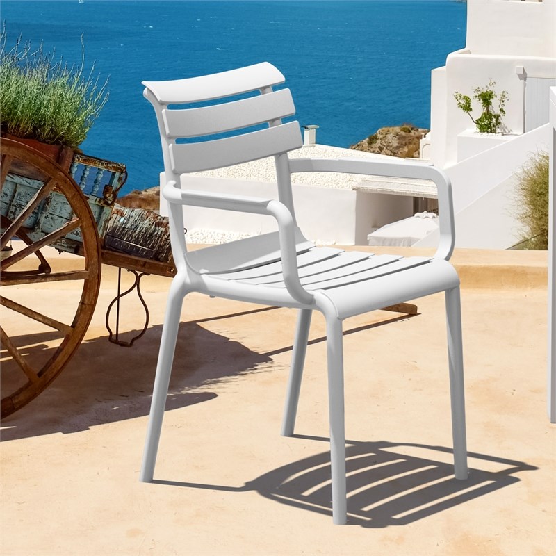 Compamia Paris Resin Outdoor Arm Chair in White finish