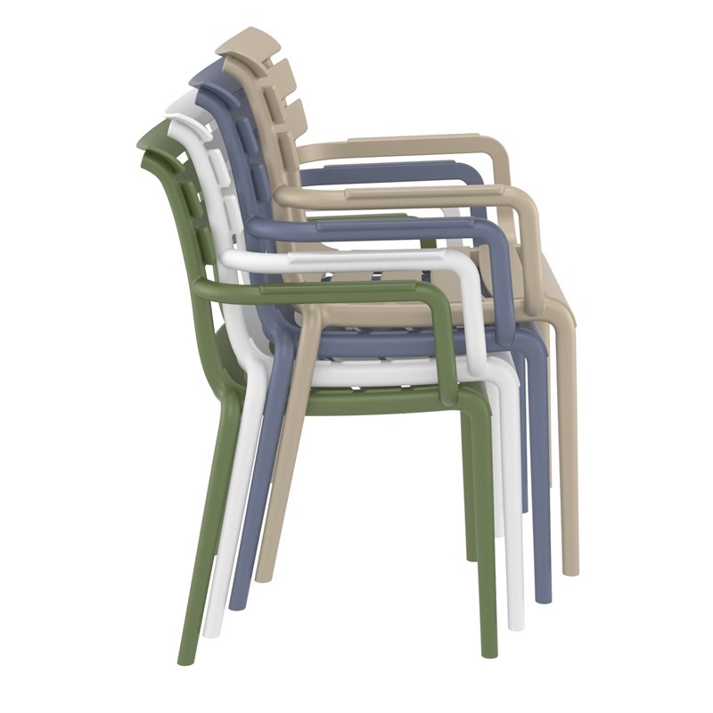 Compamia Paris Resin Outdoor Arm Chair in White finish