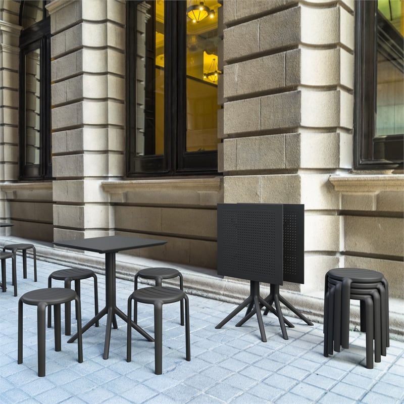 Compamia Tom Resin Dining Stool in Black finish