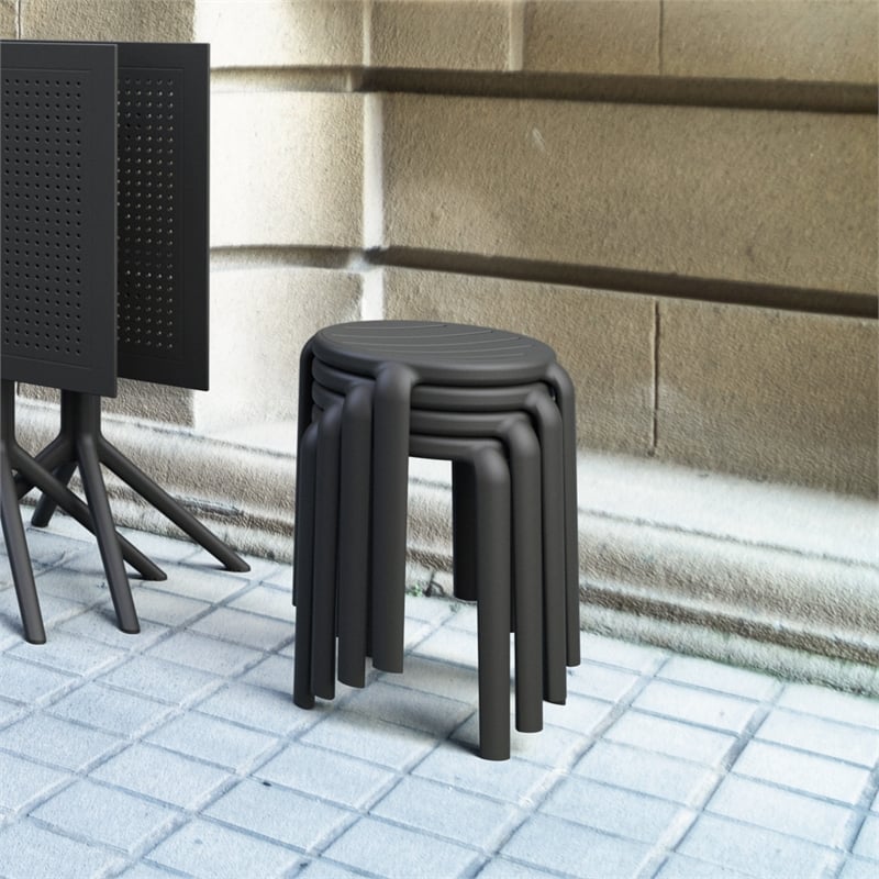 Compamia Tom Resin Dining Stool in Black finish