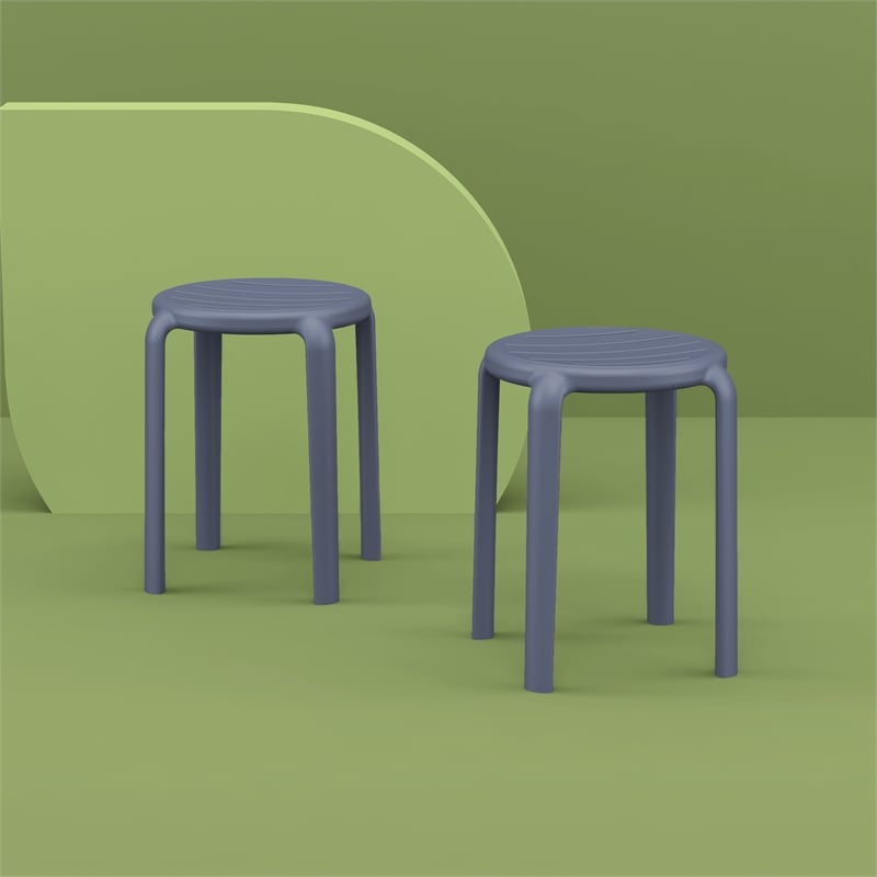 Compamia Tom Resin Dining Stool in Dark Gray finish