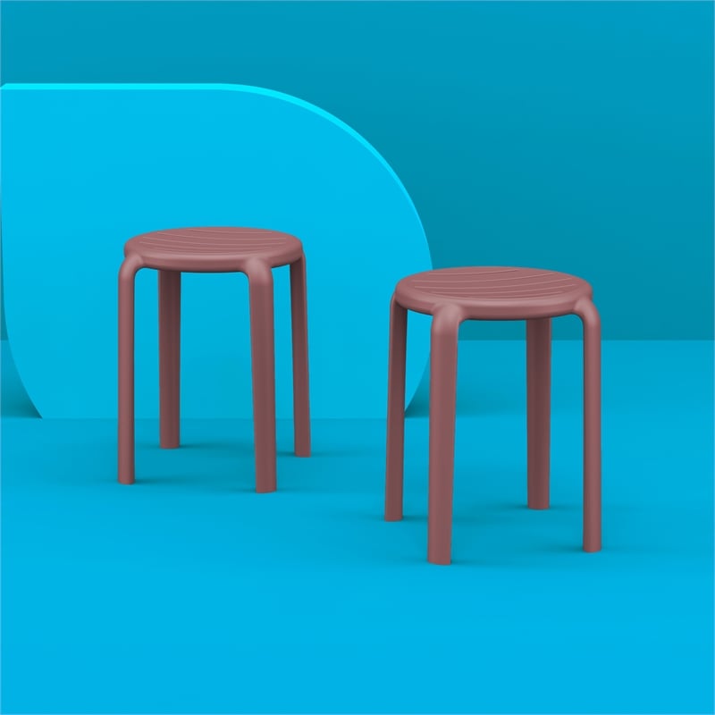 Compami Tom Resin Dining Stool in Marsala finish