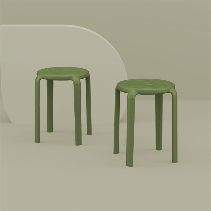 Compamia Tom Resin Dining Stool in Olive Green finish