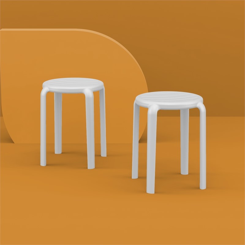Compamia Tom Resin Dining Stool in White finish